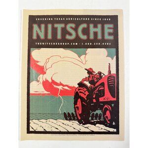 Nitsche Man on Tractor Agriculture Farm Plowing Field Advertisement Print Ad